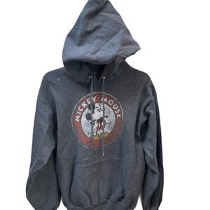 ❤️ DISNEYLAND HANES MICKEY MOUSE GREY HOODIE SWEATSHIRT SIZE SMALL